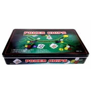 Set Poker Chips POKER300CHIPS, 300 Jetoane, Cărți de Joc, Buton Dealer, Mare, Mic