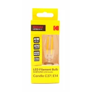 Bec LED cu Filament Clasic Kodak, C37, E14, 470LM, 4W, Lumină Caldă