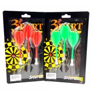 Set 3 Săgeți cu Magnet pentru Joc Darts Magnetic, Roșu/Verde