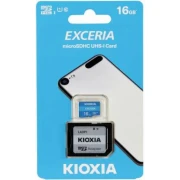 Card de Memorie microSD Kioxia Exceria UHS-I, 16GB, Class 10, 10 MB/s, Adaptor, Albastru