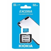 Card de Memorie microSD Kioxia Exceria UHS-I, 32GB, Class 10, 10 MB/s, Adaptor, Albastru
