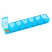 Cutie Organizator Medicamente cu 7 Compartimente Qlux, 15.5 x 3.5 x 2 cm, Plastic, Diverse Culori