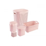 Set pentru Baie din Plastic Grunberg, 5 Piese, Roz