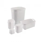 Set pentru Baie din Plastic Grunberg, 5 Piese, Alb