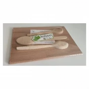 Set Tocător și 3 Ustensile pentru Bucătărie bienWood, 33.5 x 22 cm, Lemn