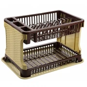 Suport Organizator pentru Vase Tuffex, 47 x 30 x 27 cm, Plastic, Maro/Bej