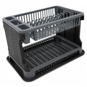 Suport Organizator pentru Vase Tuffex, 47 x 30 x 27 cm, Plastic, Negru/Gri