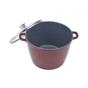 Oală tip Tuci din Aluminiu cu interior Marmorat Grunberg, 7.2 Litri, 24 cm, Capac inclus