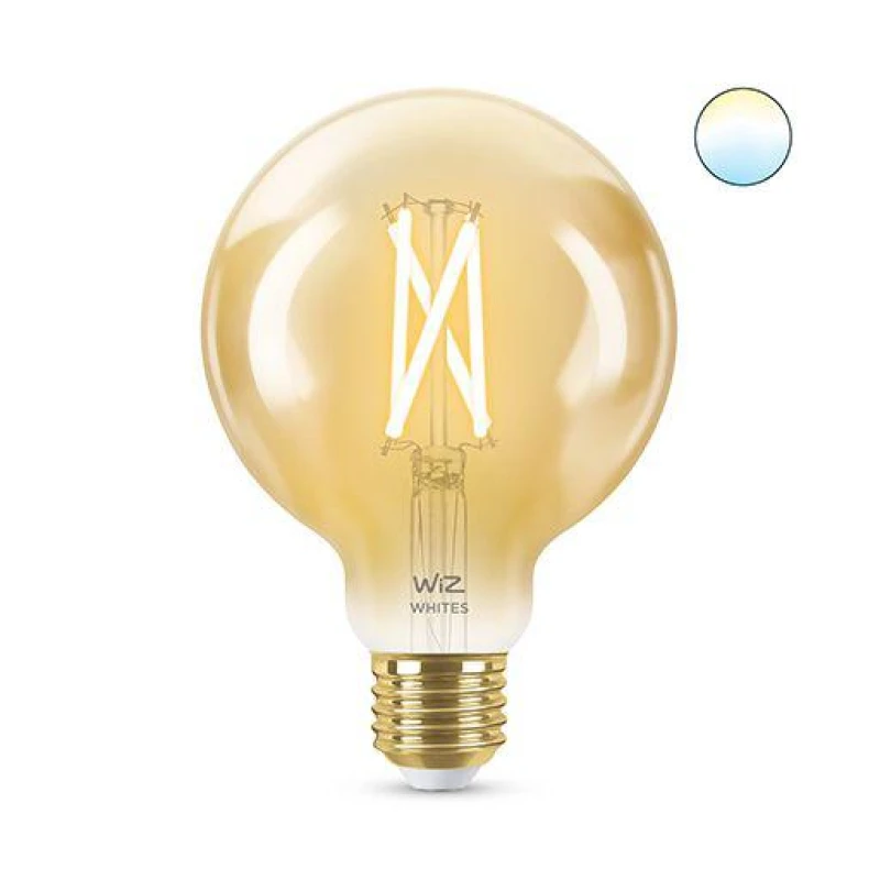 Bec LED inteligent vintage auriu WiZ Filament Whites, Wi-fi, G95,