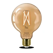 Bec LED inteligent vintage Philips filament chihlimbariu, Wi-Fi, Bluetooth, G95,