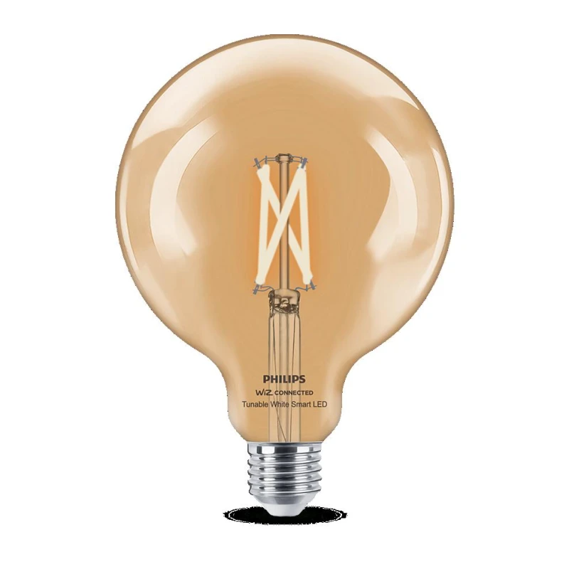 Bec LED inteligent vintage Philips filament transparent, Wi-Fi, Bluetooth, G125