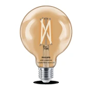 Bec LED inteligent vintage Philips filament transparent, Wi-Fi, Bluetooth, G95,