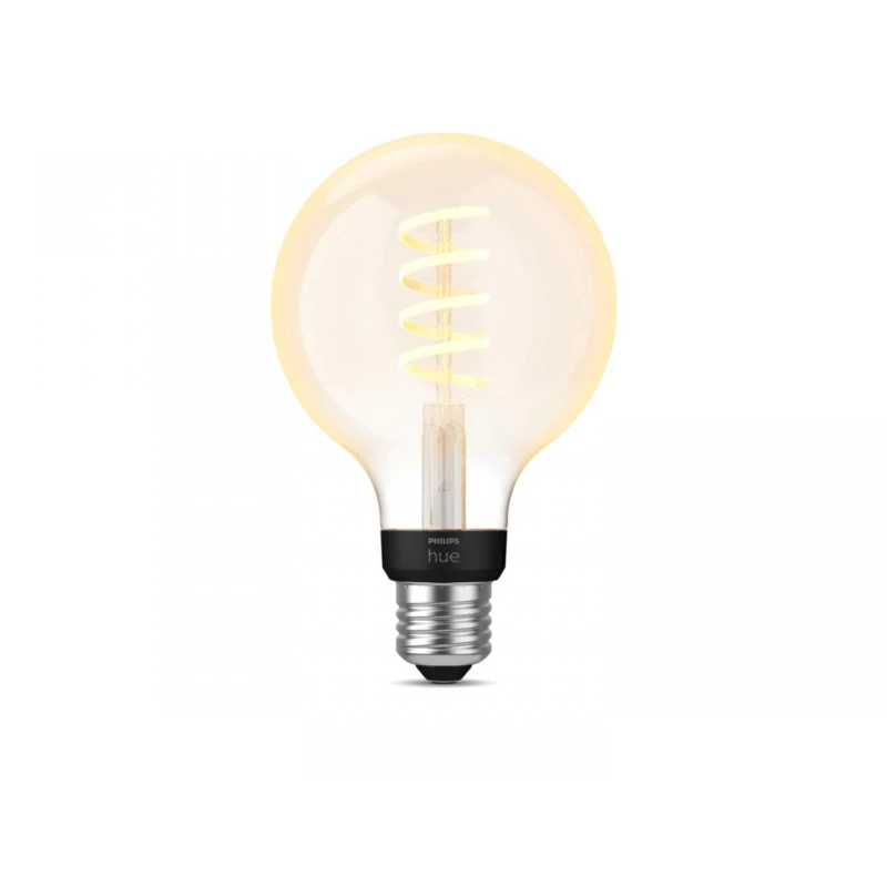 Bec LED inteligent vintage Philips Hue Filament Glob, Bluetooth, Zigbee