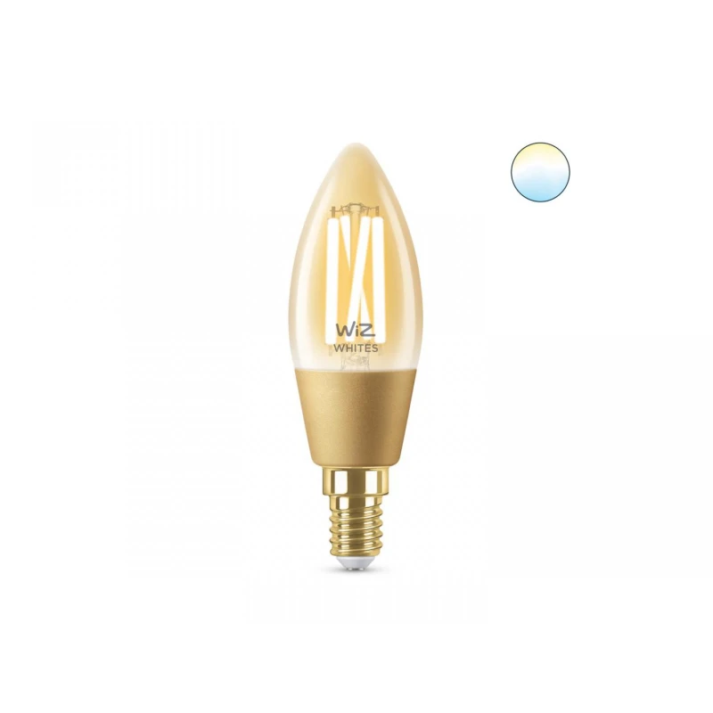 Bec LED inteligent vintage WiZ Filament Whites Philips, Wireless, C35,