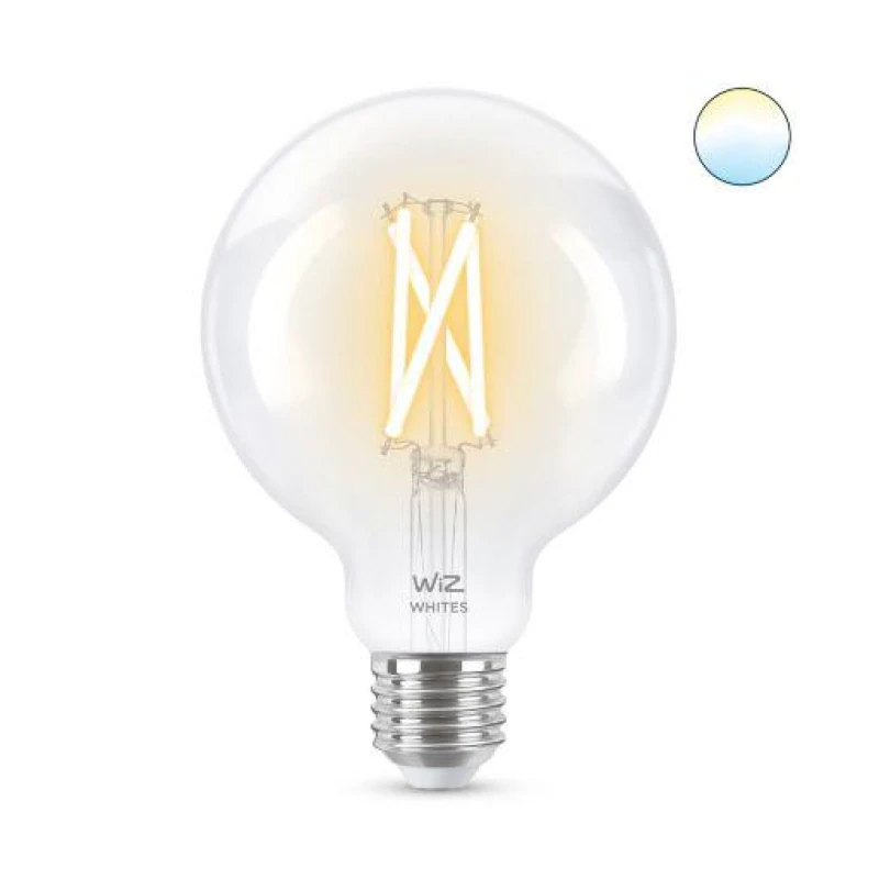 Bec LED inteligent vintage WiZ Filament Whites, Wi-Fi, G95, E27