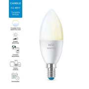 Bec LED inteligent WiZ Whites, Wi-Fi, C37, E14, 4.9W (40W)