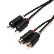 Cablu audio Serioux, 2 porturi RCA tata - 2 porturi RCA mama, 3m, negru