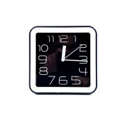 Ceas de Masă Clasic Analogic, 16 x 16 x 5 cm, Cadran cu Cifre Mari, Negru/Alb