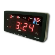 Ceas LED Digital cu Afișare Oră, Dată și Temperatură, 29 x 11 x 5 cm, Senzor, Alarmă, Negru