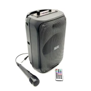 Boxă Portabilă cu Microfon și Telecomandă RX, Bluetooth, Lumini RGB, Acumulator 2400 mAh, Negru