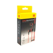 Căști cu Fir și Microfon Kodak, Cablu 120 cm, Jack 3.5 mm, Negru/Roșu