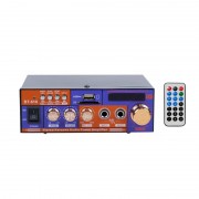 Mini Amplificator Audio cu Bluetooth și Telecomandă BT-618 OEM, 2 x 20 W RMS, USB, MicroSD, Radio, Display