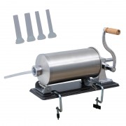 Aparat de făcut Cârnaţi Grunberg, 2.5 Kg, 4 pâlnii de 15, 19, 22 şi 25 mm, Inox și Aliaj Aluminiu