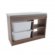 Banchetă cu 2 Rafturi și 2 Sertare bienWood, 43 x 25 x 66.5 cm, Sertare din Plastic, Depozitare Jucării