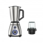 Blender cu Râșnită și Bol din Inox Hausberg, 600 W, 2 Viteze cu Pulsații, Vas 1.5 Litri, Gri