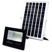 Proiector cu Panou Solar și Telecomandă CCLAMP, 50 W, 40 LED-uri, Temporizator, Aluminiu, IP67, Negru