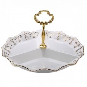 Bombonieră din Porţelan cu mâner Millroy & House, 16 cm, Rotund