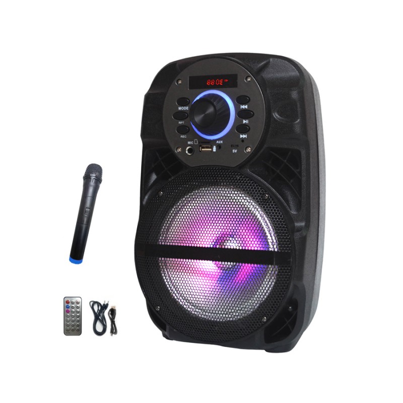 Detailed fabric Coherent Boxă Portabilă Karaoke cu Microfon fără Fir AiLiang LIGE-A85K, 10W RMS,  Bluetooth, Telecomandă, Acumulator - Magazelo.ro