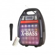 Boxă Portabilă Karaoke cu Microfon fără Fir X-Bass Golon, 2000 W PMPO, Bluetooth, Telecomandă, Acumulator