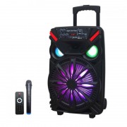 Boxă Portabilă tip Troler cu Microfon și Telecomandă LiGE 1717, 250 W, USB, Lumini Disco LED, Acumulator