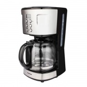 Cafetieră Digitală pentru Cafea Heinner, 900 W, 1.5 Litri, LCD, Timer, Filtru Lavabil, Oprire Automată, Negru/Inox