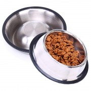 Castron pentru Hrana Animalelor de Companie Grunberg, 250 ml, Suport Cauciuc Antialunecare, Inox