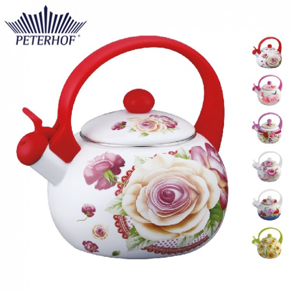 Ceainic din Email cu Flori Peterhof, 2 Litri, Inox, Inducţie