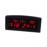 Ceas Digital LED Clock MGZ 909-A, 220 V, Oră, Dată, Alarmă, Termometru, Negru