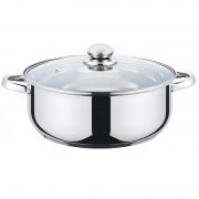 Cratiţă cu Capac Grunberg, 5 Litri, 26 x 10 cm, Capac din Sticlă, Inox, Inducție