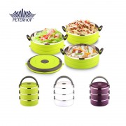 Cutie Rotundă pentru Alimente Lunch Box Peterhof, 1.8 Litri, 3 piese, Diverse Culori