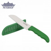 Cuţit Santoku multifuncţional din Ceramică Albă Peterhof, Mâner Silicon, Diverse Culori