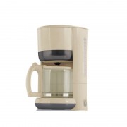 Filtru de Cafea Electric Victronic, 10-12 ceşti, 1.25 Litri, 980 W, Filtru permanent detaşabil, Plită încălzită, Crem