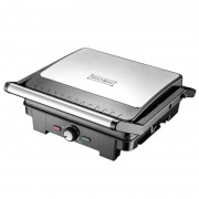 Grill Electric Panini Royalty Line, 2200 W, Suprafață Gătit 24 x 29 cm, Termostat Reglabil, Inox