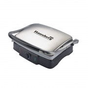 Grill şi Sandwich Maker Electric Hausberg Diamonds, 2200 W, Profesional, Înveliş Antiaderent, Inox