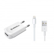 Încărcător iPhone la Priză cu Cablu Universal Travel MoxCLL, 5.0 V, 1.0 A, Slot USB, Adaptor, Diverse Culori