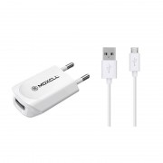 Încărcător USB / MicroUSB la Priză cu Cablu Universal Travel MoxCLL, 5.0 V, 1.0 A, Slot USB, Adaptor, Diverse Culori