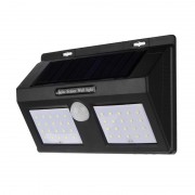 Lampă Solară Dublă de Perete cu Senzor Solar Wall Light, 40 LED-uri, Senzor PIR, Senzor CDS, Negru