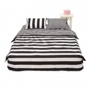 Lenjerie de Pat 2 Persoane Black & White Heinner Home, 100% Bumbac, 4 piese, King Size, Model Zebră