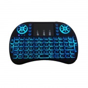 Mini Tastatură Qwerty Wireless i8 Keyboard, 2.4 GHz, 92 Taste, Touchpad, Backlit, Baterie reîncărcabilă, Negru