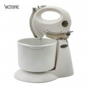 Mixer Electric cu Bol Victronic, 200 W, 5 viteze, Turbo, 2 Teluri + 2 Palete, Alb